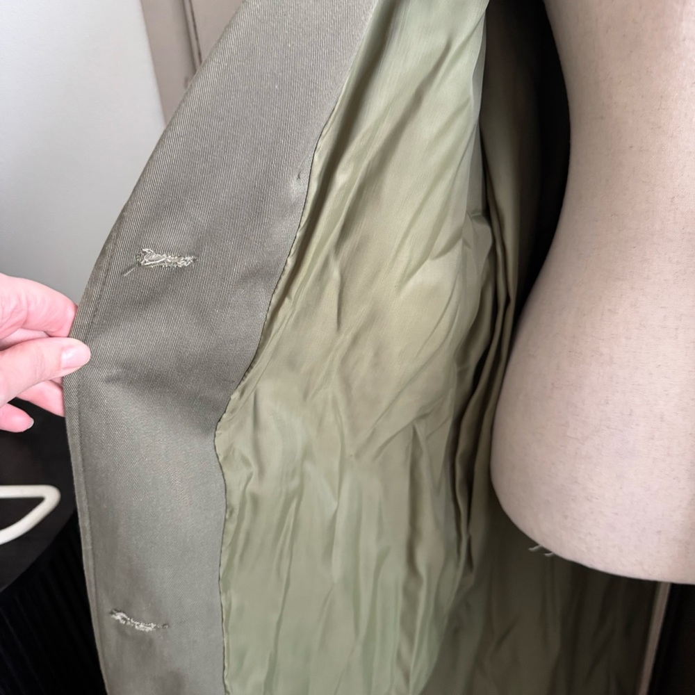 Vintage Olive Green Trench Coat UNISEX - Picture 7 of 9